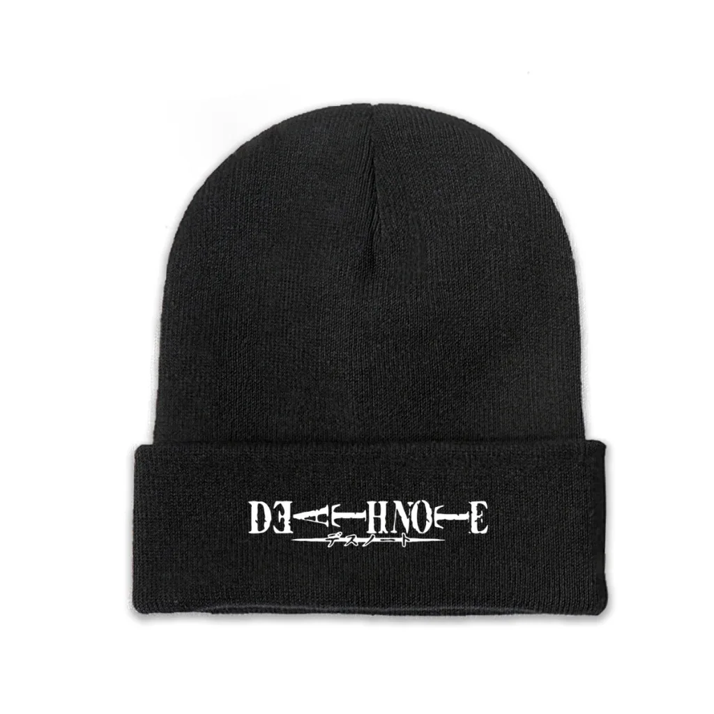 

Death Note Anime Knitted Caps Women's Men's Skullies Beanies Autumn Winter Hat Polyester Casual Melon Cap
