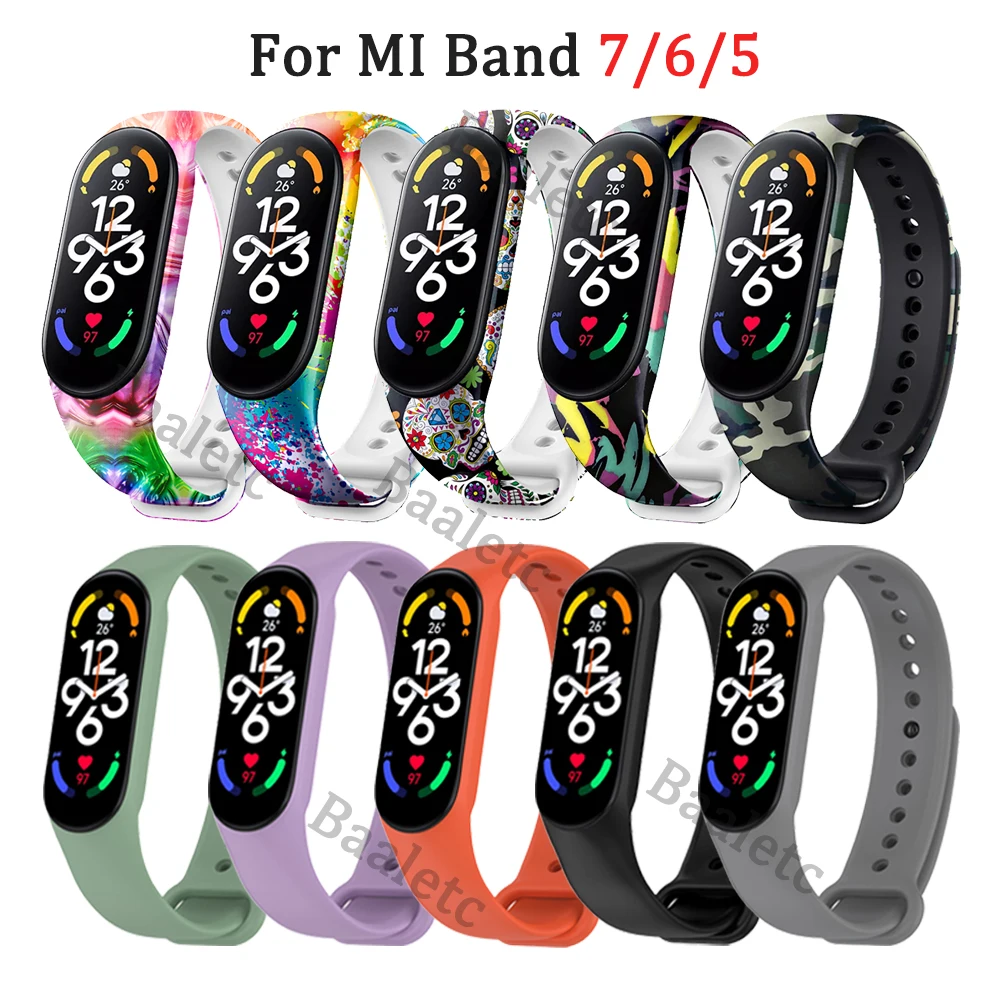 

Strap For Xiaomi Mi Band 7 6 5 Sport Bracelet Watch Silicone Wristband For Mi Band 6 Bracelet Miband 7 Strap Correa Mi Band 5