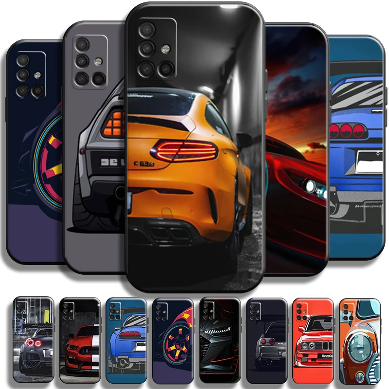 

Luxury Sports Cars Speed For Samsung Galaxy A51 A51 5G Phone Case Back Liquid Silicon Carcasa Coque Soft TPU Full Protection