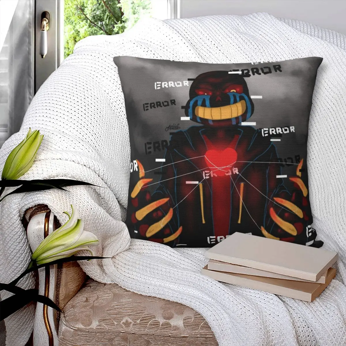 Чехол для подушки на молнии с принтом из полиэстера и льна 18 дюймов |