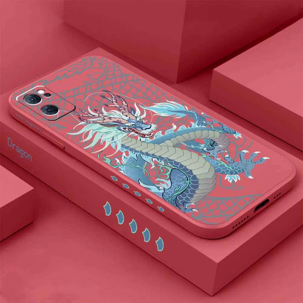 

Dragon Totem Phone Case For OPPO RENO 9 8 7 7SE 6 5 4 4SE 3 PRO PLUS 4G 5G Colour Liquid Silicone Cover Funda Cqoue Shell Capa