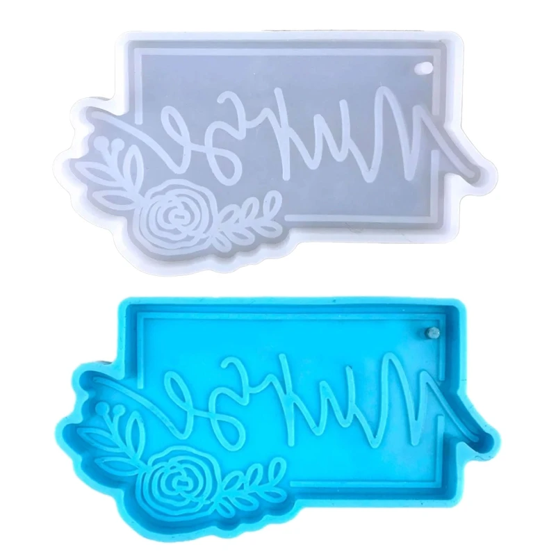 

Shiny Glossy Silicone Molds Square Flower Nurse Keychain Mold DIY Pendant Ornaments Jewelry Epoxy Resin Crafting Molds