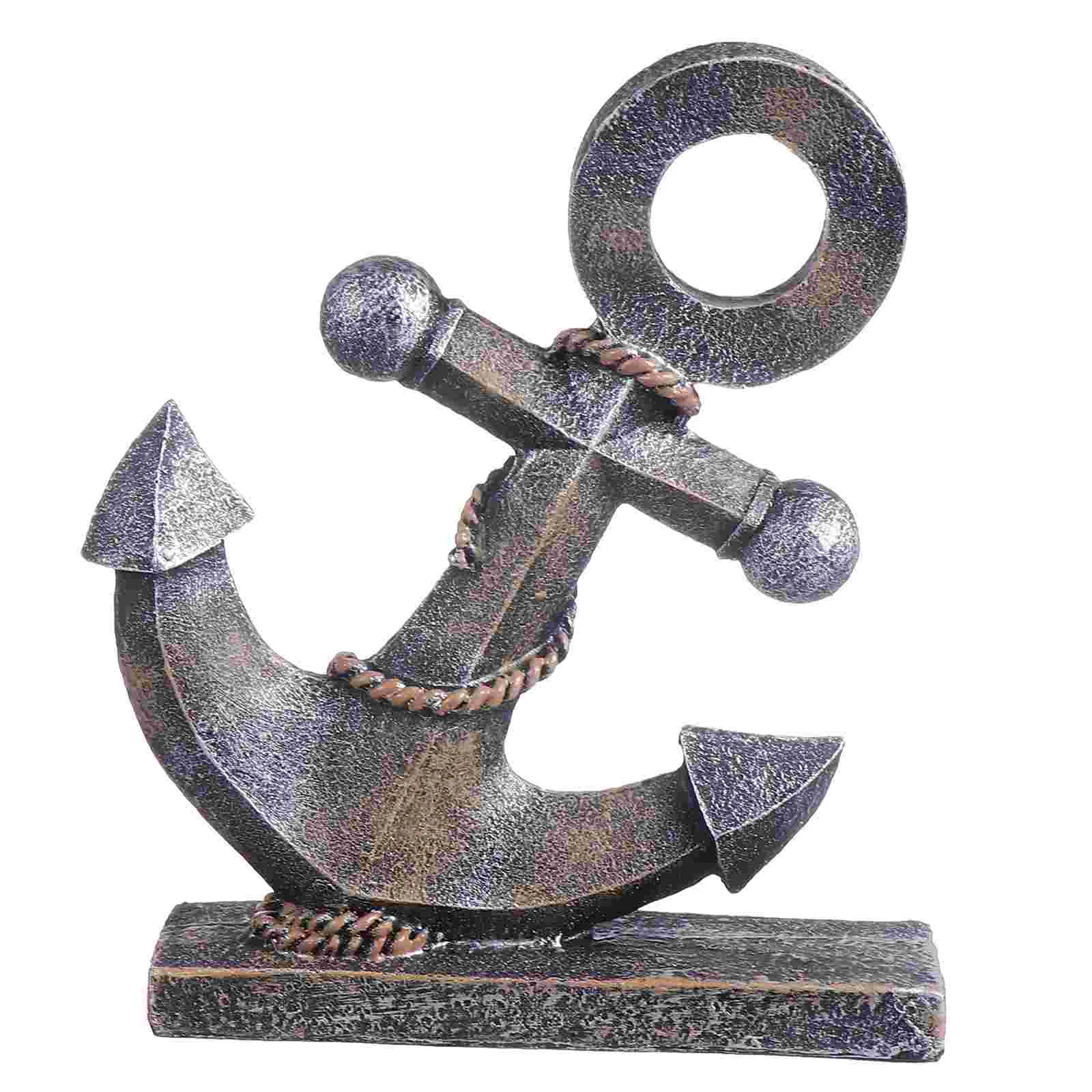 

Ship Anchor Model Ornament Boat Statue Sculpture Home Decor Resin Party Adornment