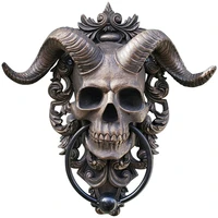 horned skull hanging door knocker gothic heavy duty door knocker vintage statues garden decoration outdoor pendants