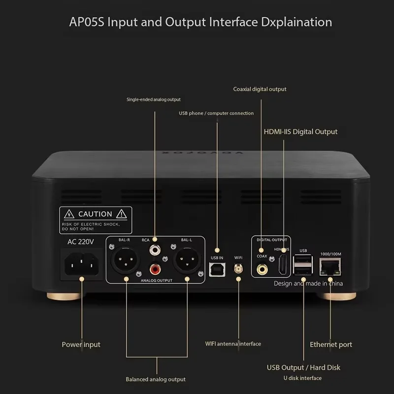 VOVOFOX AP05S Цифровой музыкальный плеер без потерь двойной декодер ES9038Q2M DSD512