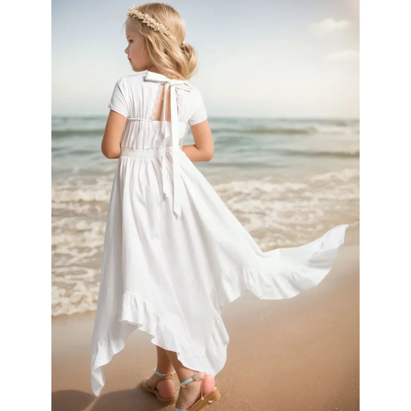 Хлопковые кружевные Длинные платья большого размера в стиле принцессы для