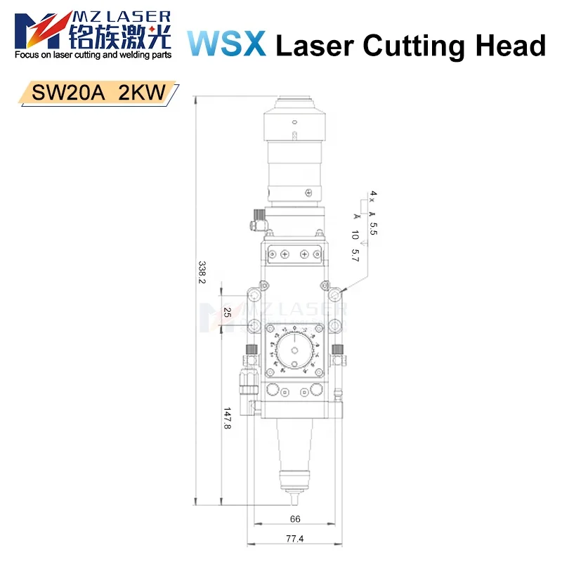 Mingla ser 2000 Вт 3D PC WSX La режущая головка для труб SW20A волоконной машины резки