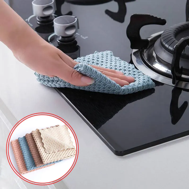 

Wiping Rags Anti-grease Kitchen Efficient Super Absorbent Microfiber Cleaning Cloth Home Washing Dish Kitchen Cleaning Towel