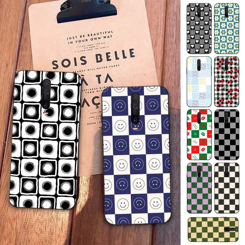 

Checkerboard Plaid Checked Checkered Phone Case for Redmi 5 6 7 8 9 A 5plus K20 4X S2 GO 6 K30 pro