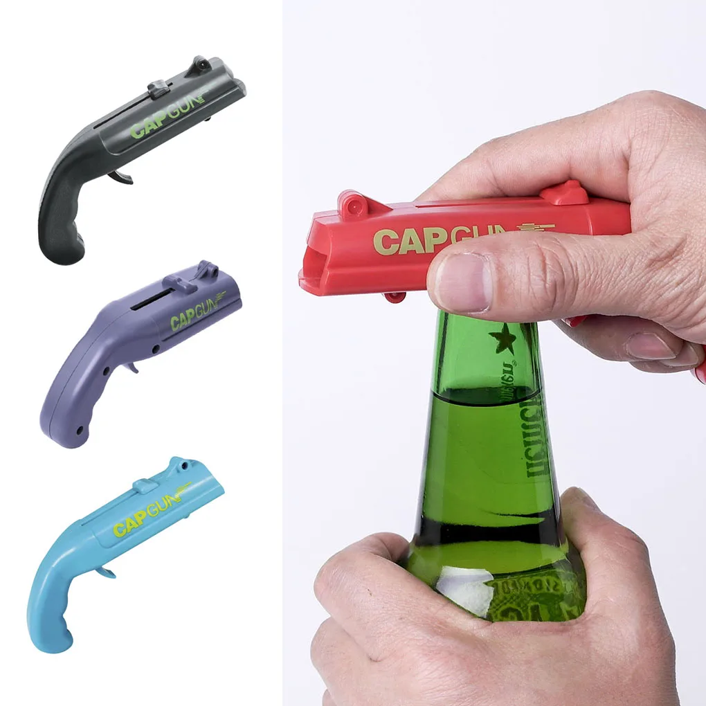 

Cap Gun Beer Bottle Opener Flying Cap Launcher Shooter Party Bar Tool Gift Abridor De Garrafa Drinking Game Kitchen Tool Gadgets