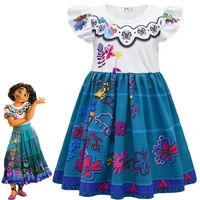 girls encanto charm dresses princess mirabel dress birthday party role play disney carnival summercostume kids prom gowns