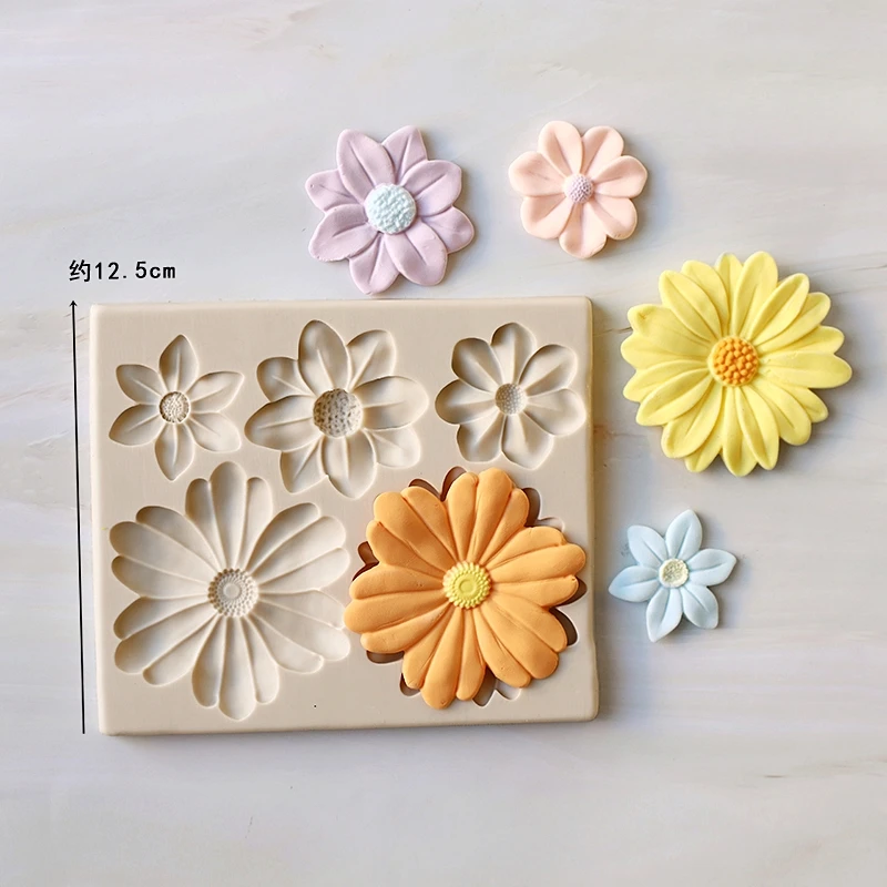 

Silicone Baking Mold Mori Style Pastoral Style Three-Dimensional Flower Leaves Fondant Chocolate Clay Mold Cake Decoration