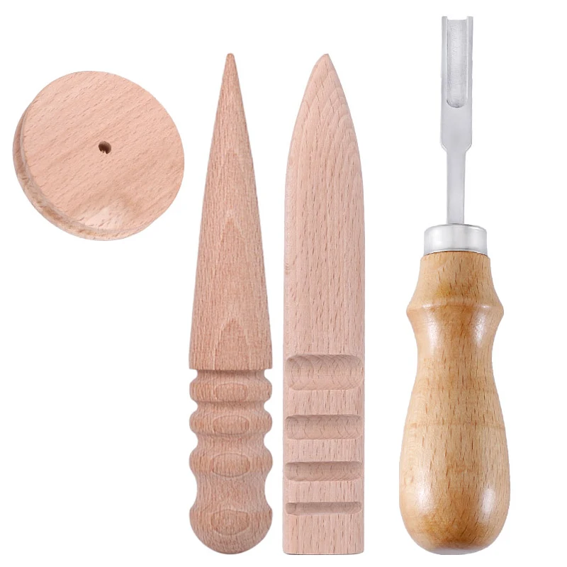 

KRABALL Multi Size Burnishing Rod Wood Leather Edge Burnisher Slicker Leathe Edge Beveler Polished Rods for Leather Craft Tool