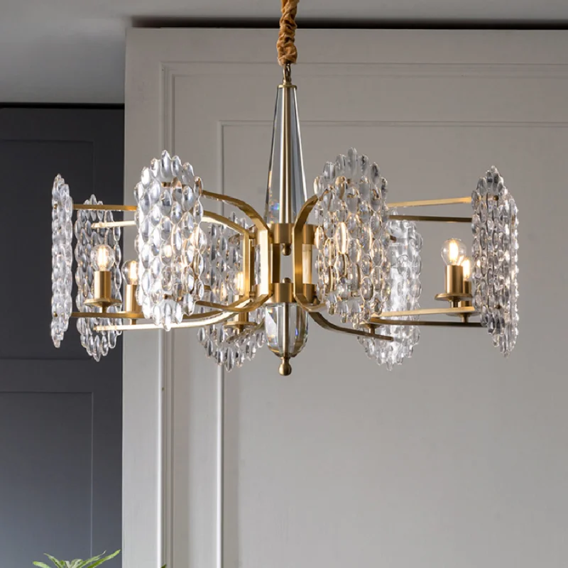 

Modern Copper Pendant Lights Lustre Crystal Glass Deco Led Lamp Bedroom Living Dining Room Indoor Lighting Hanging Light Fixture