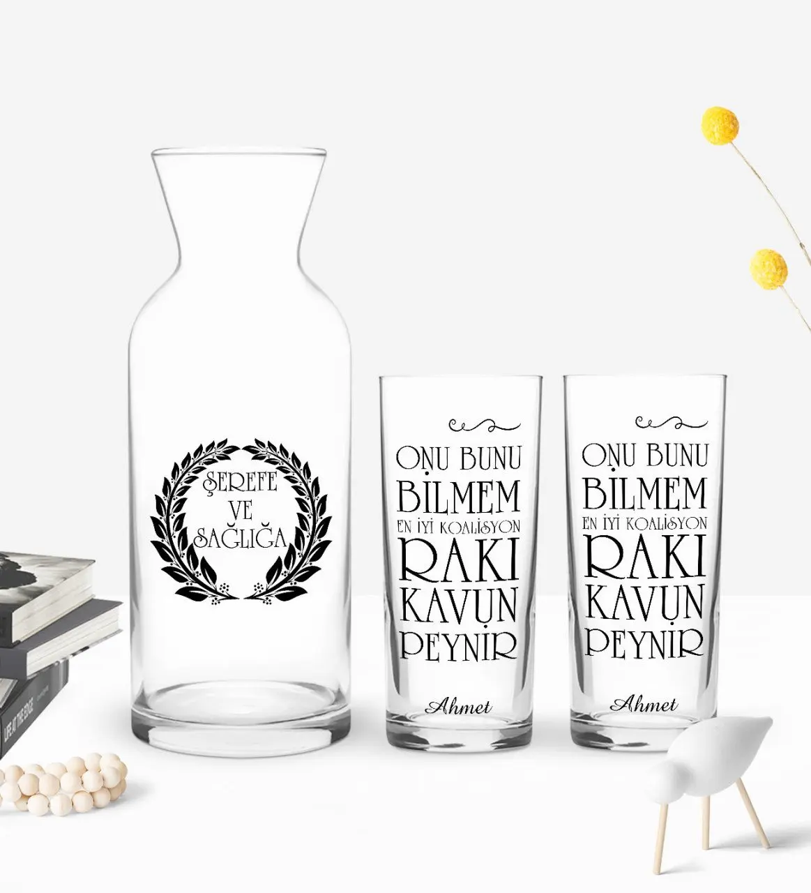 

Персонализированный красочный напечатанный дизайн, двойная чашка И Графин в подарок Seti-1