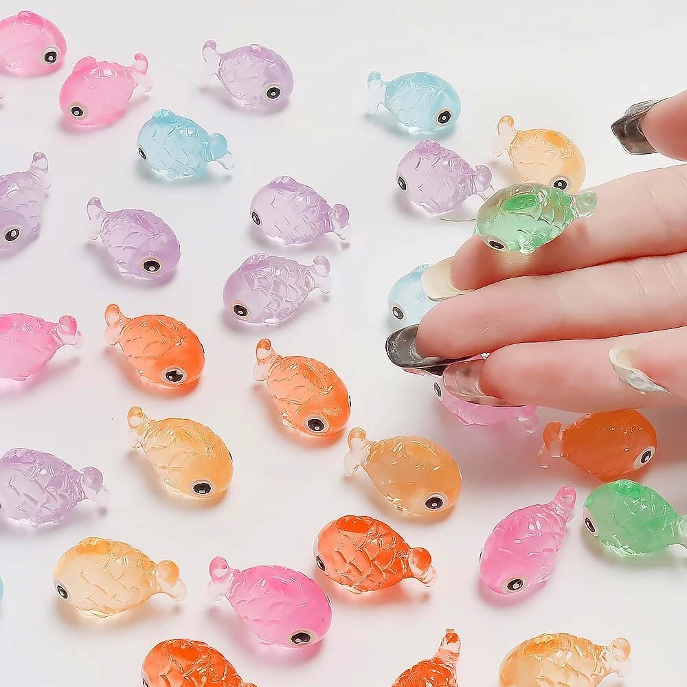

5/10pcs Mini Resin Fish Miniature, Mixed Tiny Goldfish Figurines Garden Fairy Ornament, Micro Landscape DIY Craft Decoration