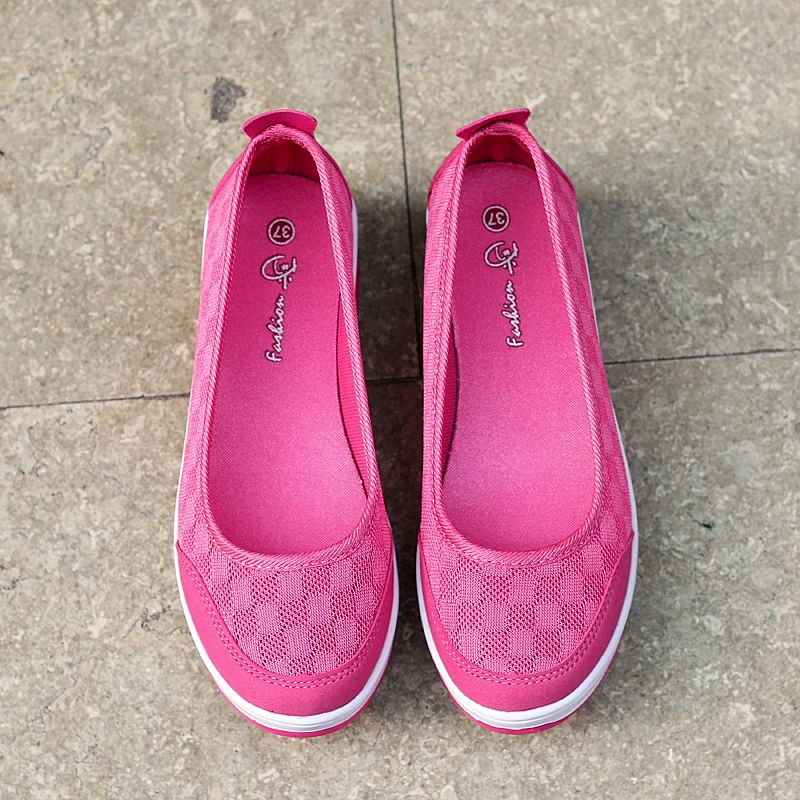 Summers Sneakers Women Walking Shoes Air Cushon Slip-on Lightweight Boat Shoes Mother Footwear Platform Increasing Height