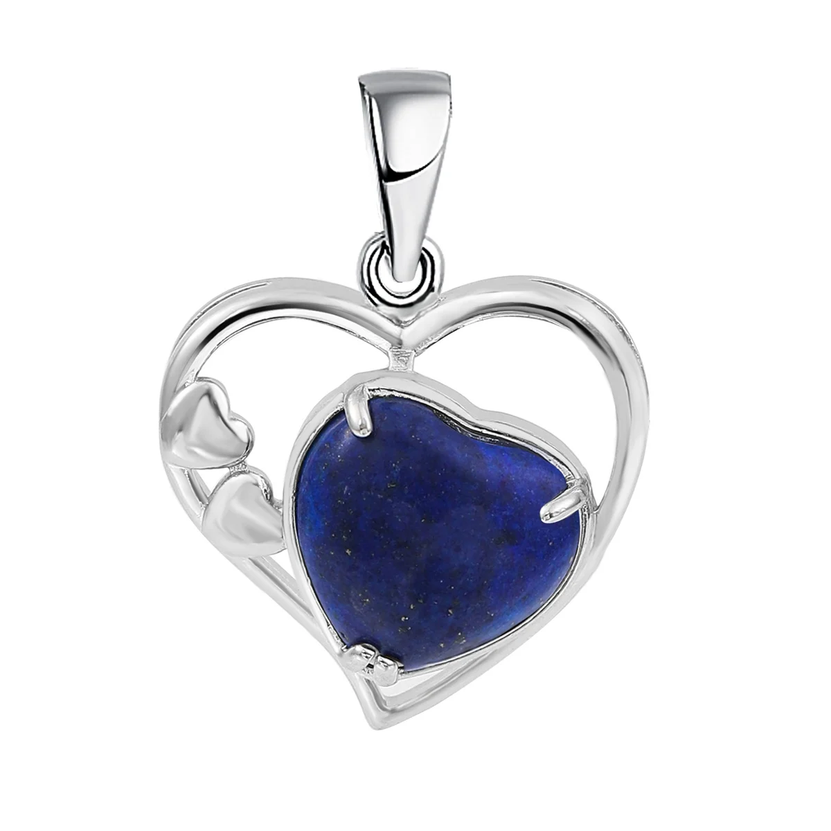 

JOYA GIFT Lapis Lazuli Heart Pendant for Making Jewelry Necklace Healing Chakra Forever Gemstone Lucky Love Jewelry