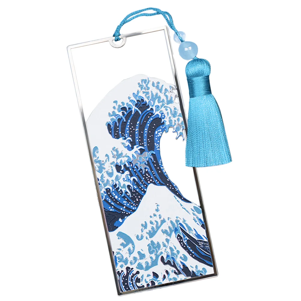 

Bookmark Ocean Decor Creative Decorative Wave Vintage Artistic Alloy Gift Tassel Graduation Present Student Sea Pattern