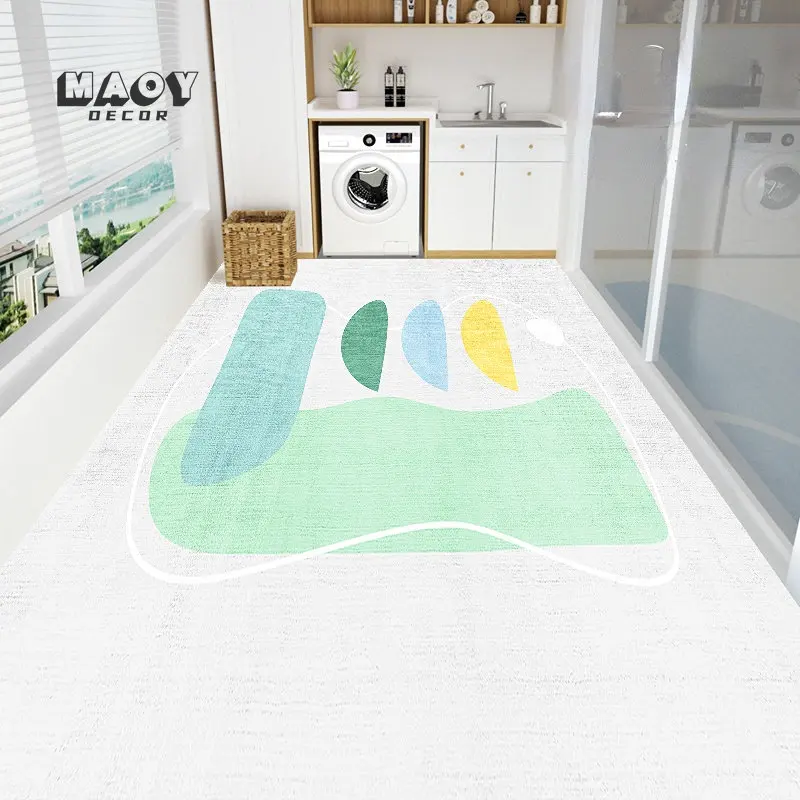 

Large Area Balcony Carpet Kitchen Non-slip Home Decor Bathroom Living Room Rugs Leather Washable Door Entrance Mats Customizable