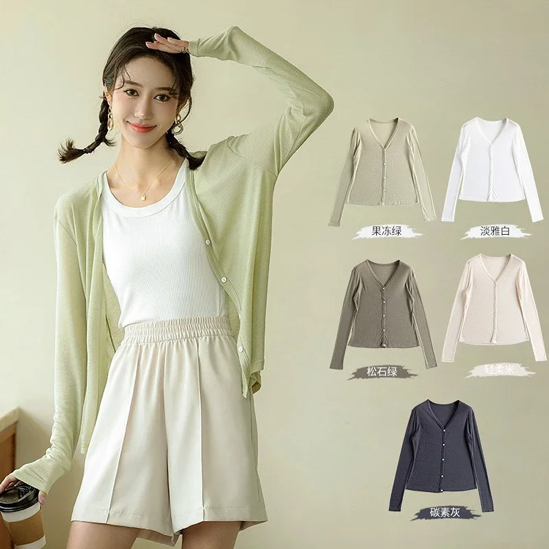 Женский корейский вязаный свитер с v-образным вырезом однотонная верхняя одежда