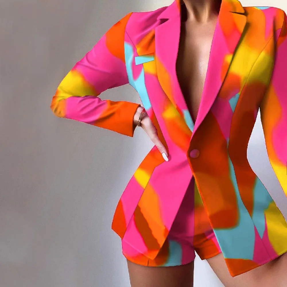 

Женский комплект из двух предметов, элегантный Леопардовый пиджак с длинным рукавом и Блейзер, осень 2023