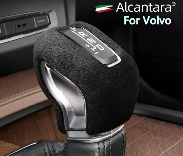 Car Suede Leather Gear Shift Knob Cover Trim Frame For Volvo XC60 S90 XC90 S60 V60 V90 Interior Sticker Accessories