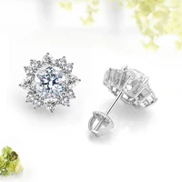 know dream real moissanite stud earrings diamond earring for women super flash earrings fine jewelry