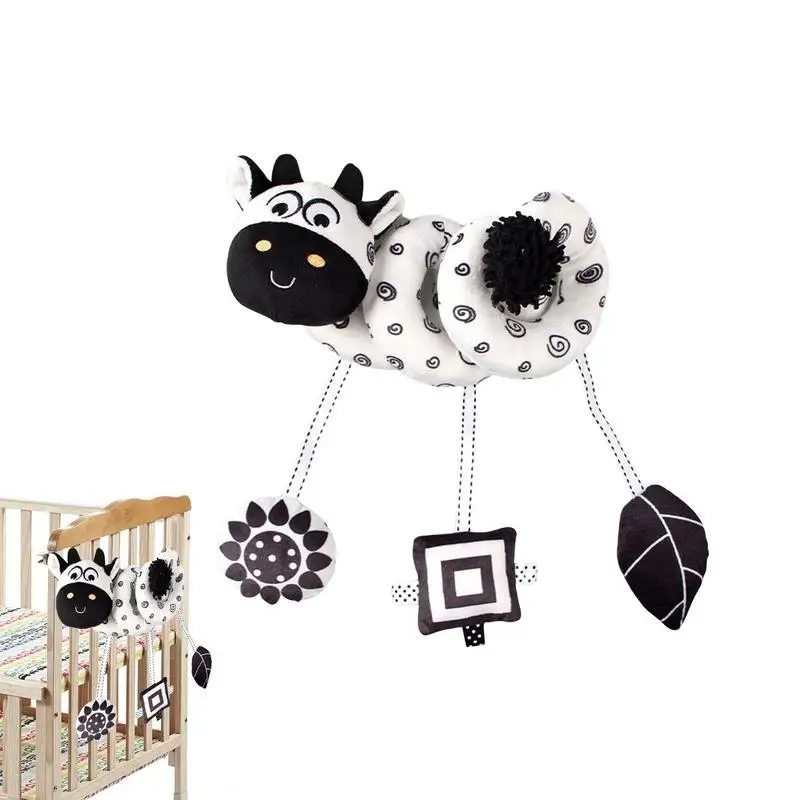 

Car Seat Toys Cow Spiral Doll Newborn Gift Newborn Sensory Toy Stroller Accessories For Crib Bed Stroller Car Seat Bar