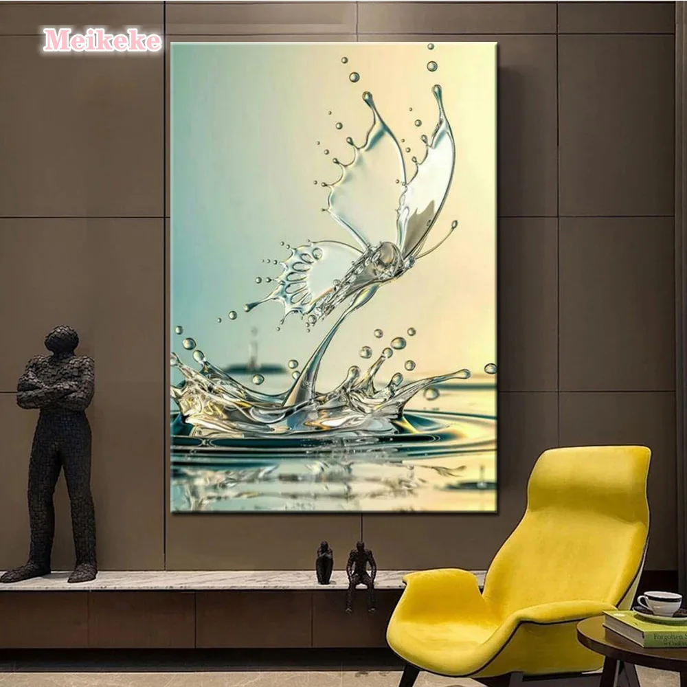 

Алмазная мозаика 5D «сделай сам», креативный рисунок в виде водной бабочки, полная вышивка крестиком, украшение для дома, подарок