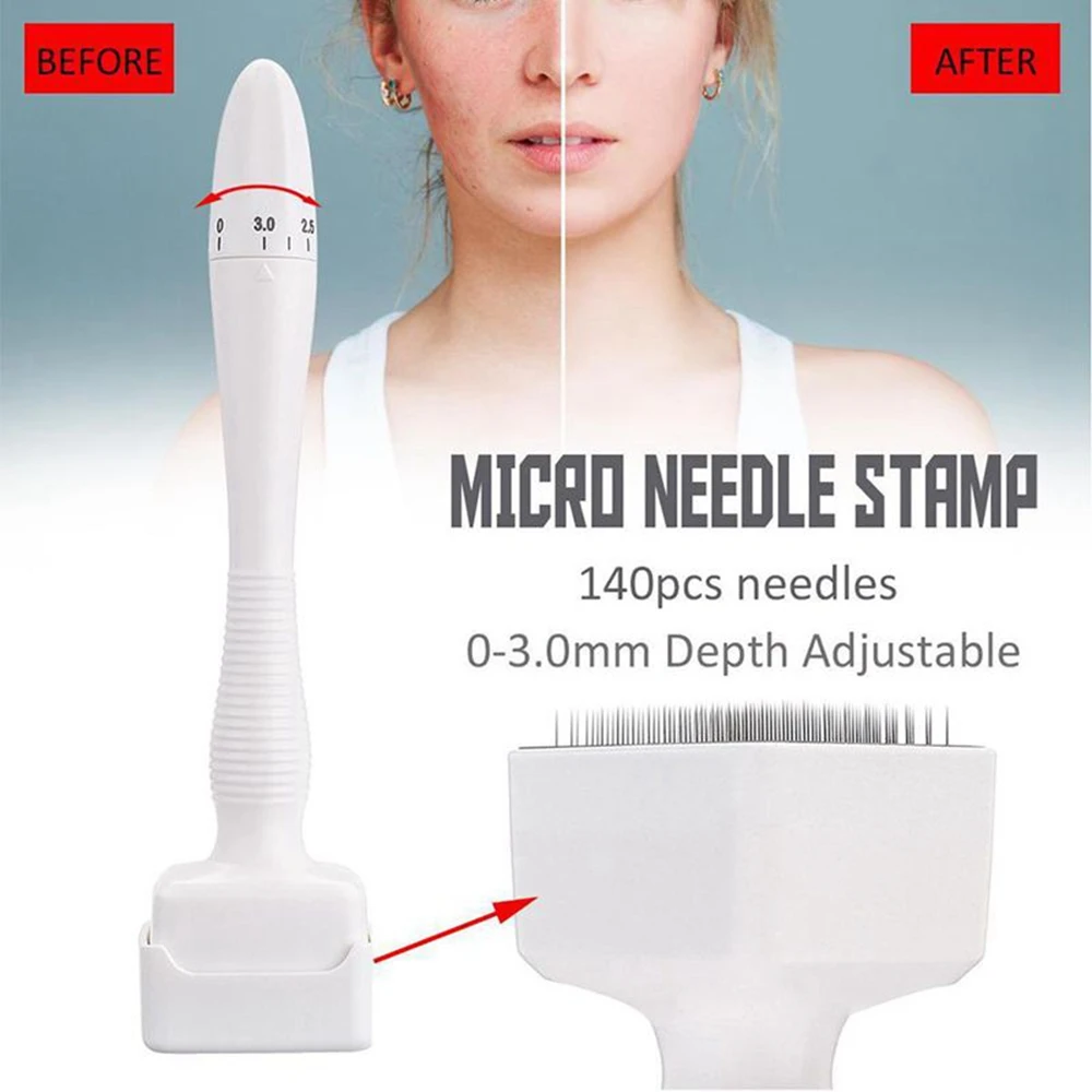 

Adjustable Needle Length DRS 140 Stainless Steel Needle Derma Stamp Travel Case Microneedle Skin Care MTS Hair Loss Treatment