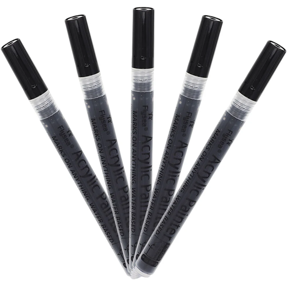 

5 шт. ручки с покрытием, маркеры для холста с тонким наконечником, деревянные изделия, черное стекло, акриловое масло