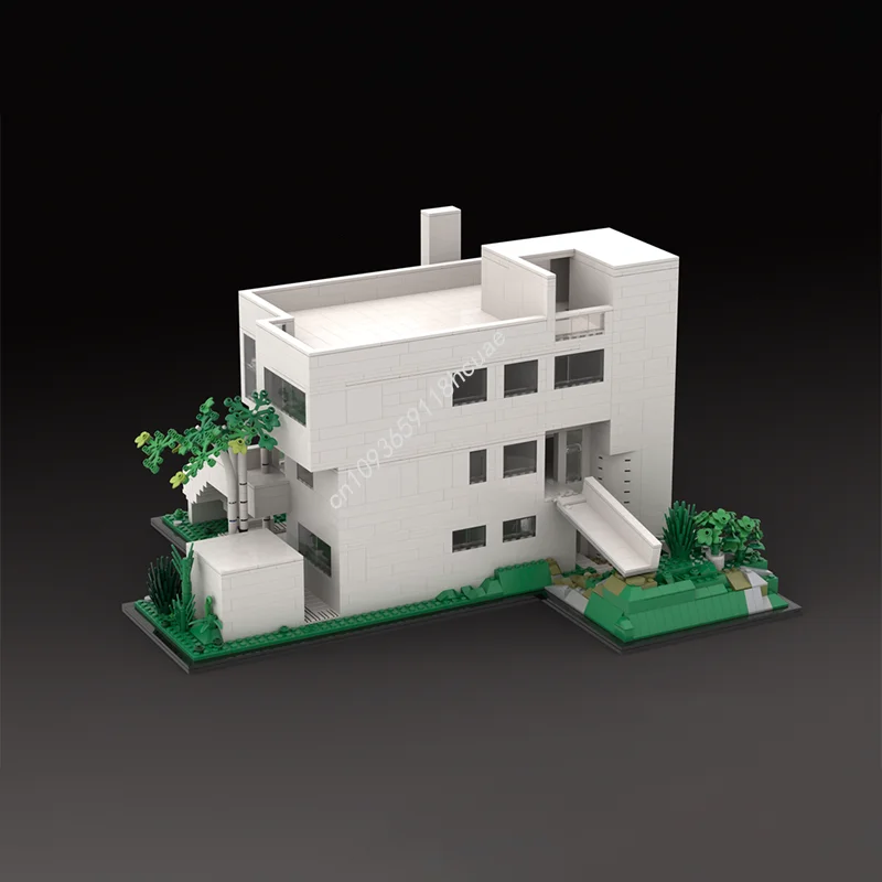 Фото 2859 шт. MOC Smith House Richard Meier, модульная модель, строительные блоки, архитектура, сделай сам, рождественские подарки, идея, игрушки, образовательный кирпич №4