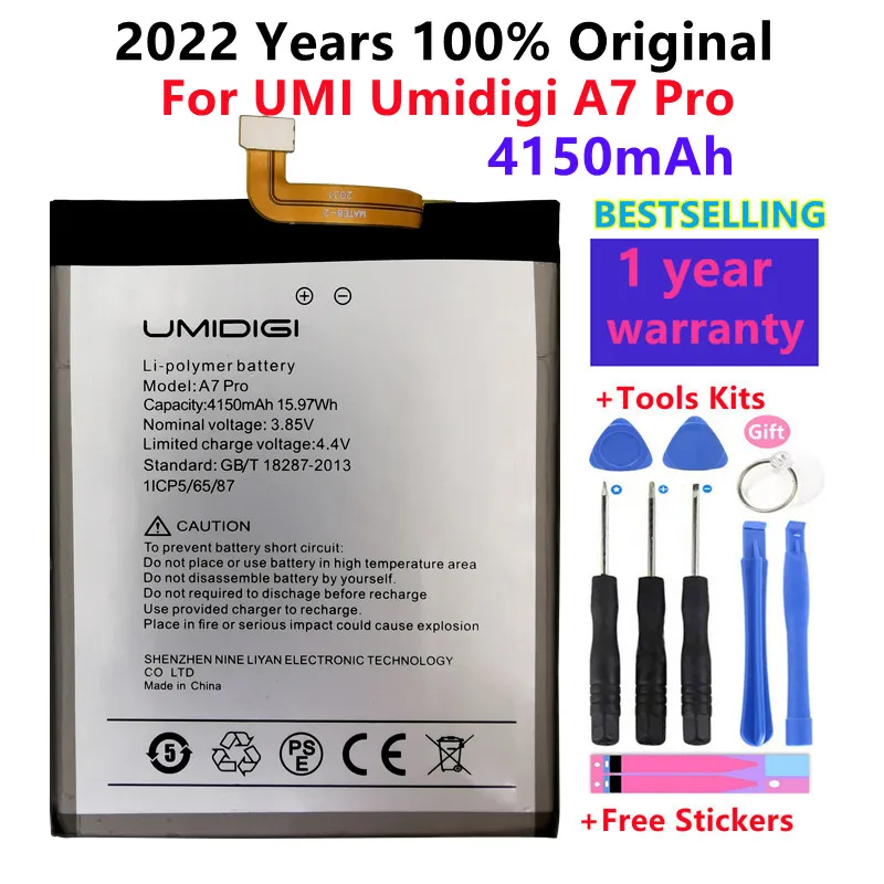 

2022 Years 100% Original In Stock Battery For UMI Umidigi A7 Pro A7Pro Mobile Phone 4150mAh High Quality Li-polymer+Tools Free