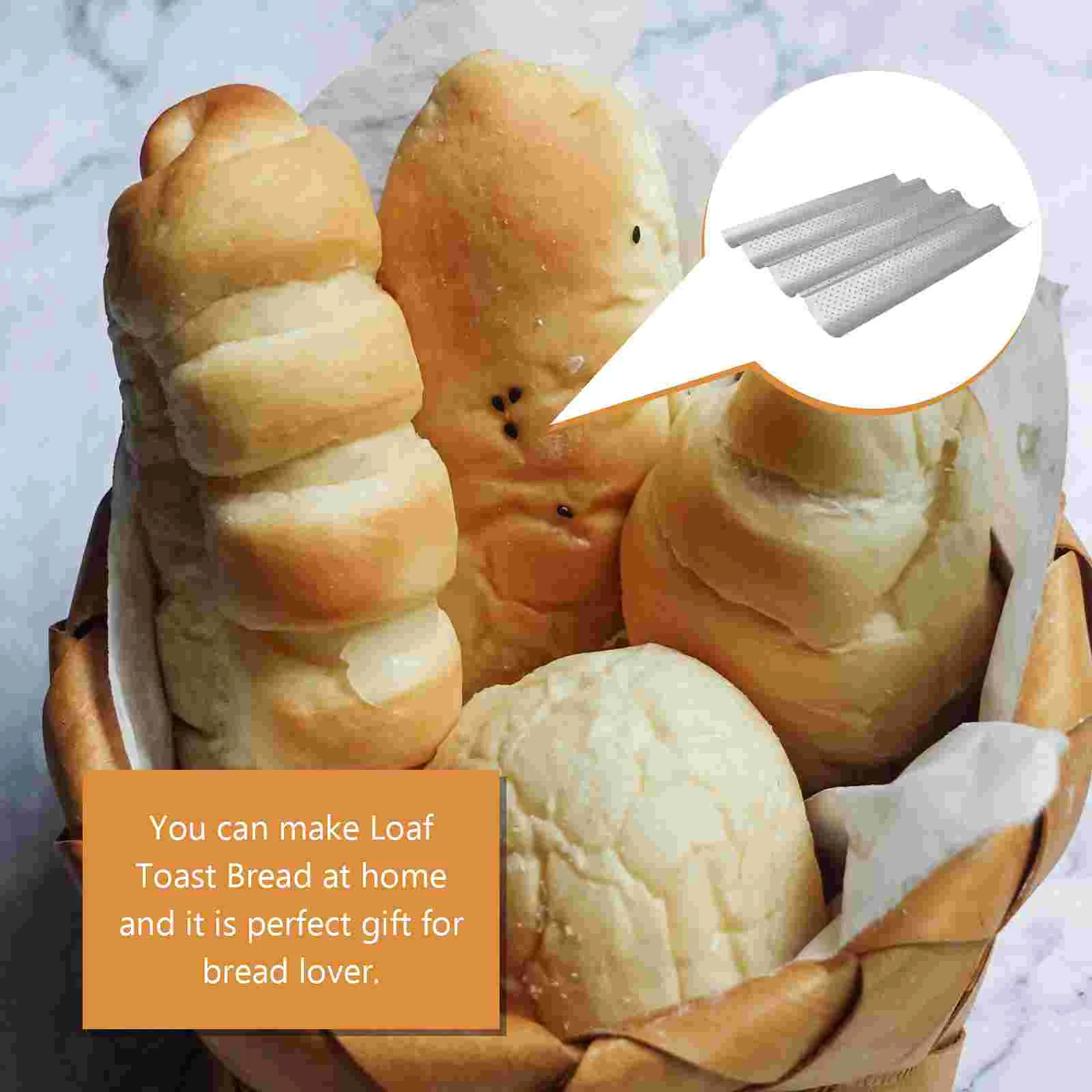 

Pan French Bread Baking Loaf Tray Mold Mould Oven Perforated Metal Cooking Molds Trays Stick Tin Baker Sheet Tins Pans Diy Toast