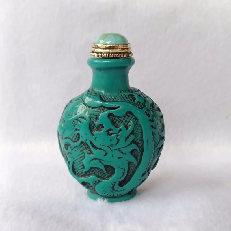 Античная коллекция Имитация бирюзы табак флакон двухсторонний резной набор для