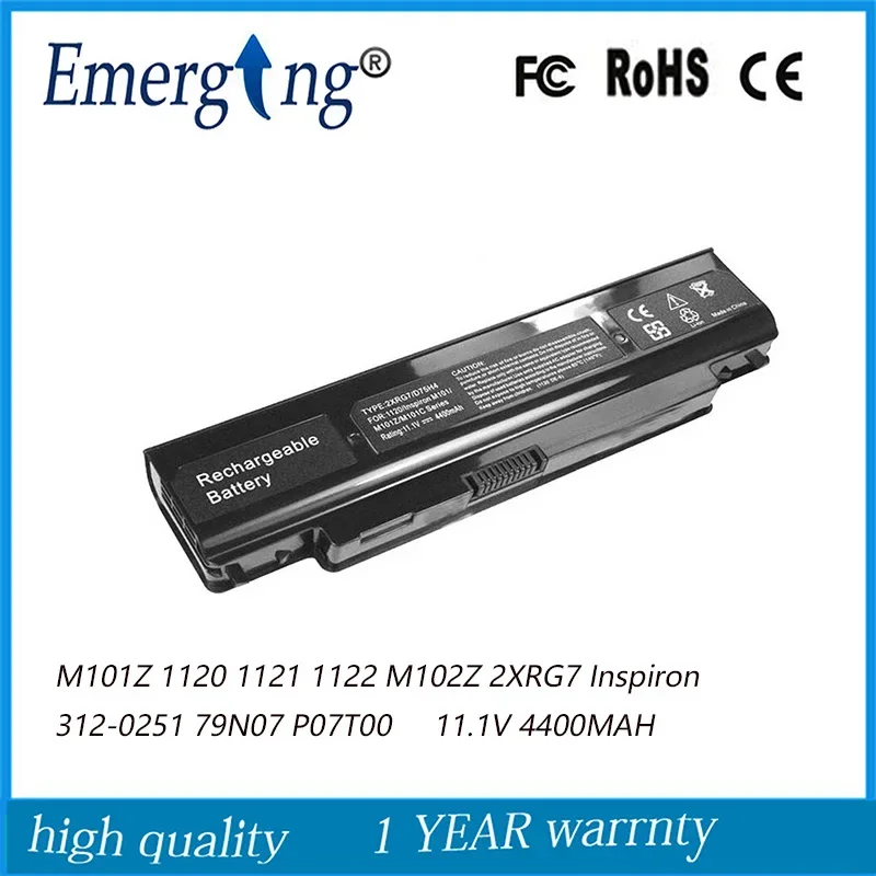 Новый аккумулятор для ноутбука Dell Inspiron M101Z 11 1 4400 1120 M102Z 2XRG7 1121-1122 79N07 P07T00 312 В 0251 мАч