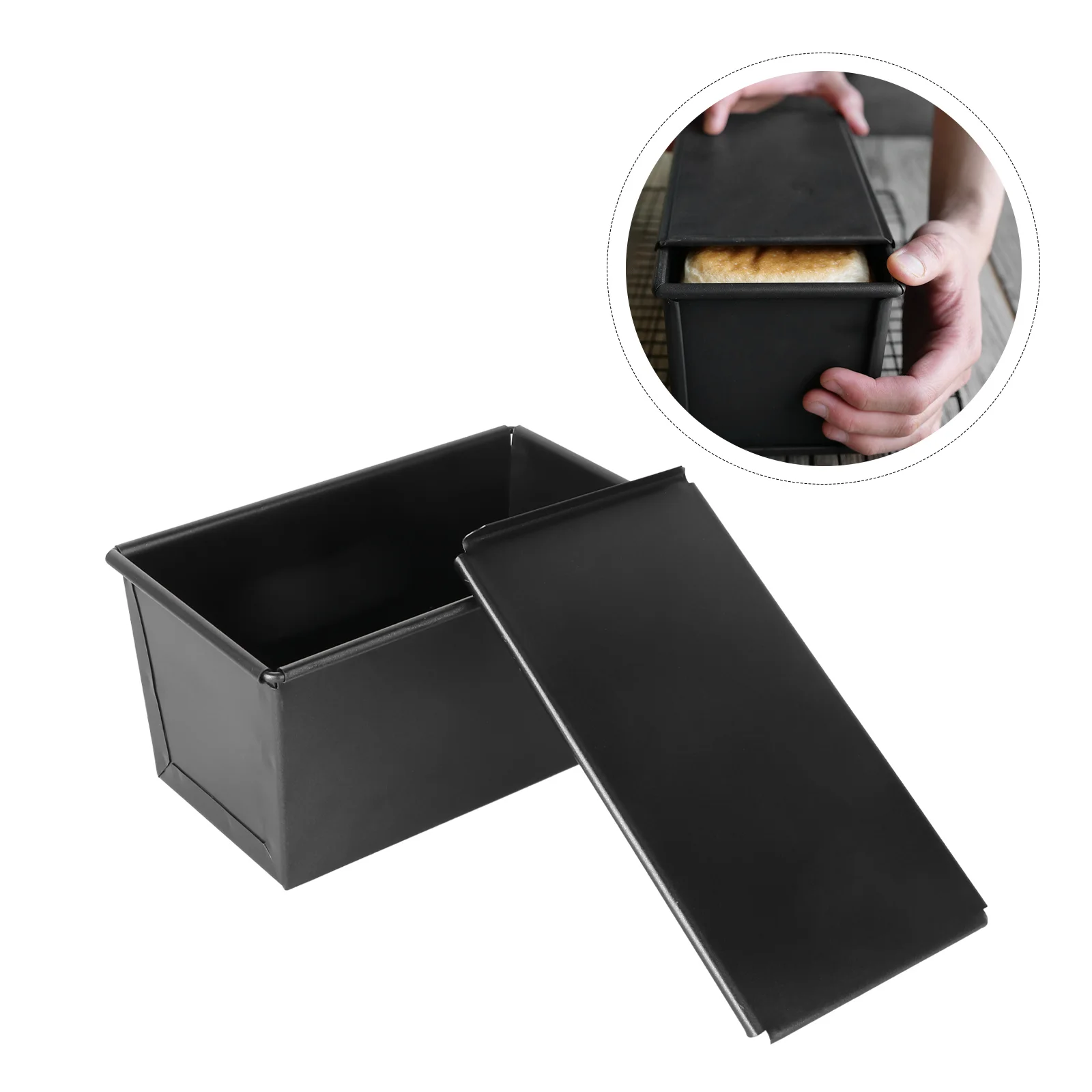 

Black Loaf Pan With Lid Rectangular Bread Pan 250g Mold Cheesecake Pan Non Cake Mold For Pies Muffin Cakes Dessert