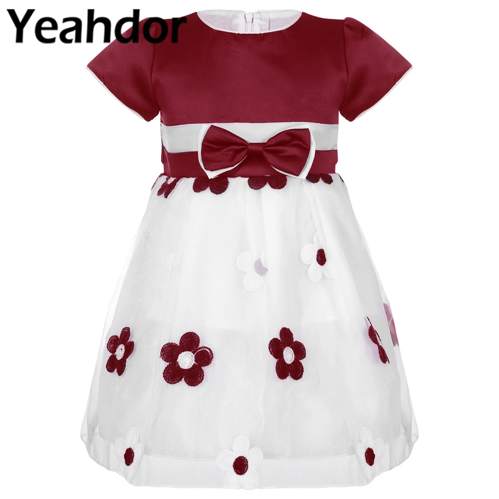 

Flower Girls Dress Kids Girls Cute Flower Embroidery Dress Kids Dresses for Girls Wedding Birthday Party School Daily Wear