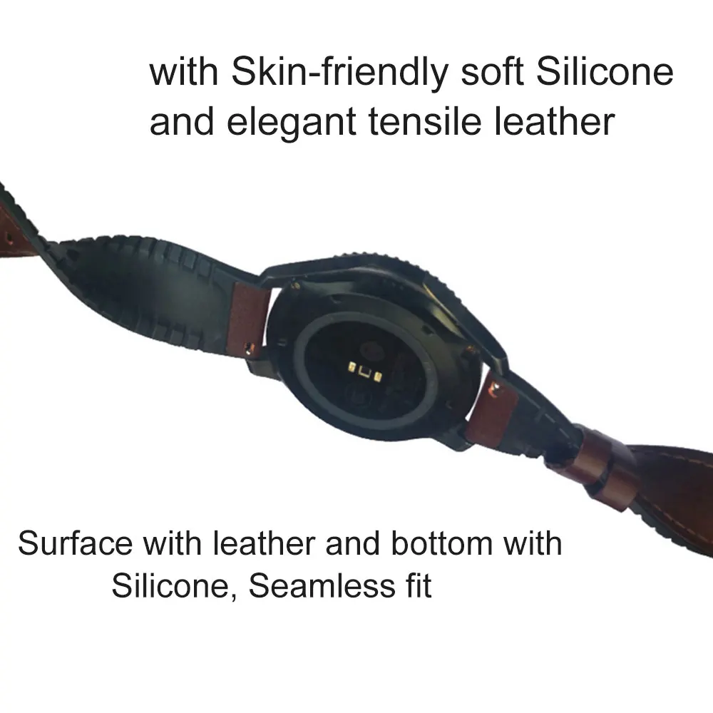 20mm 22mm Leather+Silicone Watch Strap For Huawei Watch GT2e GT2 42mm 46mm Smartwatch Band Samsung Gear S3 Active2 40mm 44mm