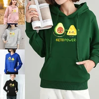 sweaters women clothes vintage harajuku tops fashion pullover thin streetwear avocado pattern print hoodie sweatshirt