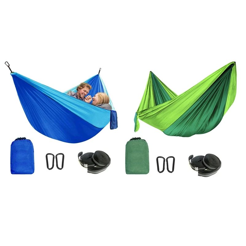 

SEWS-Outdoor Tree Hammock Portable Parachute Cloth Camping Hammock Beach Backyard Garden Hiking Hammock