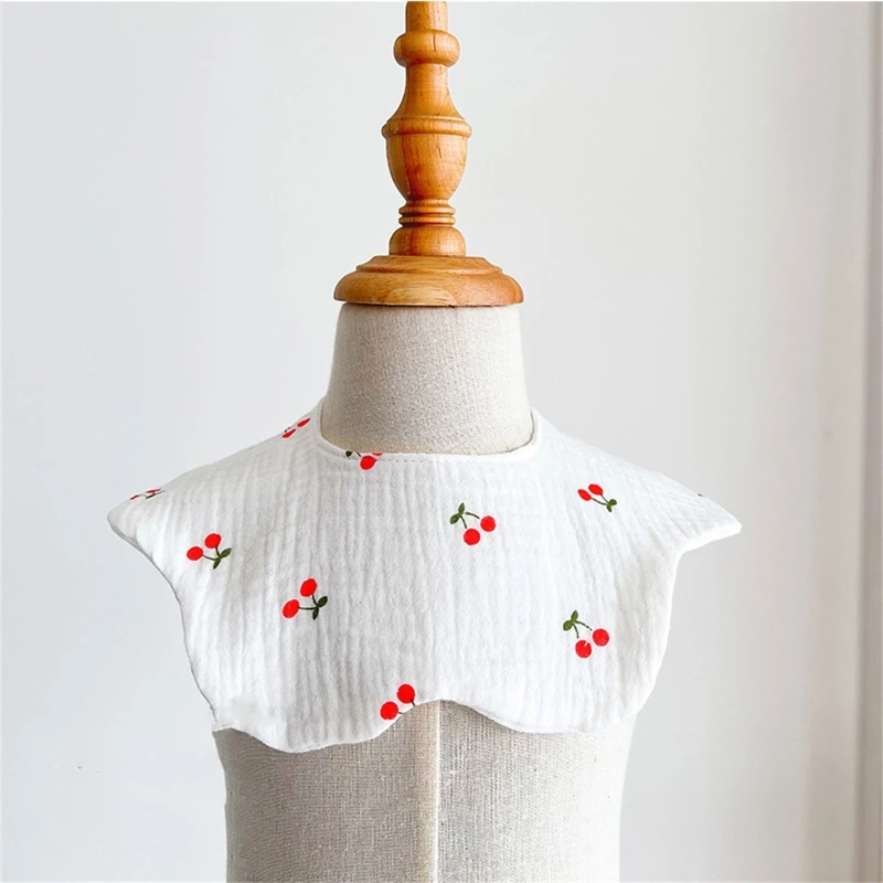 

Cartoon Printed Baby Bib Round Petal Saliva Towel Comfortabel Cotton Breathable Apron Newborn 360 Degree Rotation Bandan