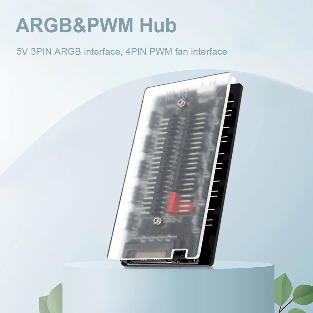 

10-in-1 P-ARGB Controller 4-Pin PWM Temperature Control 5V 3-Pin Synchronization Wireless Remote Control Chassis Fan Hub