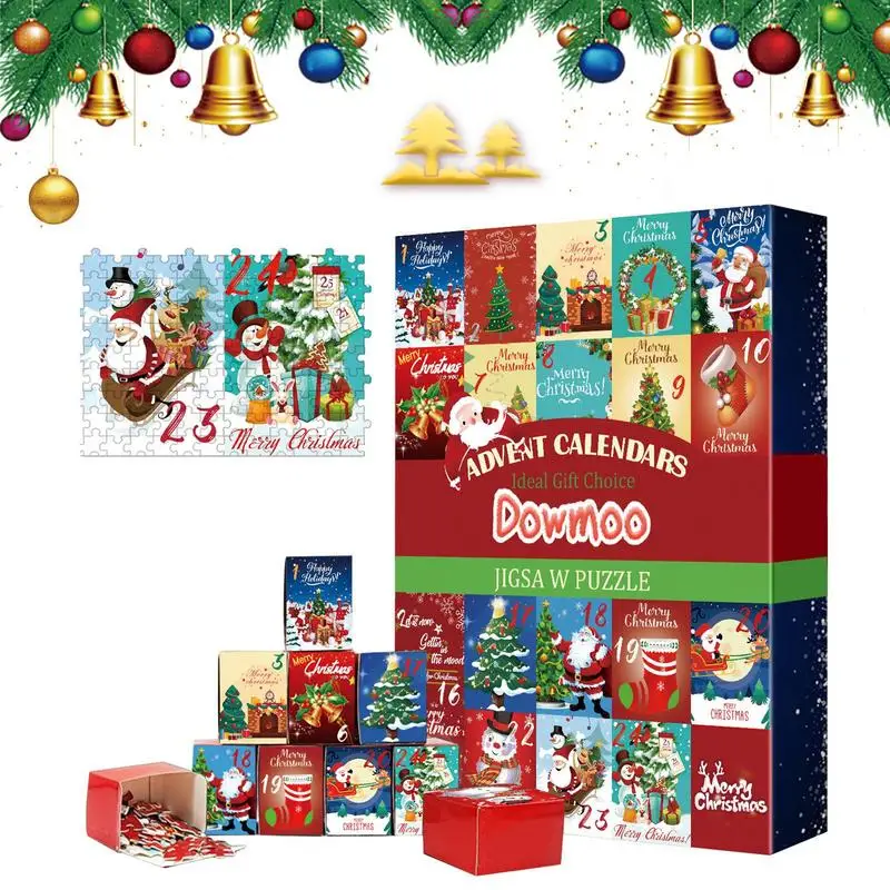 

Xmas Gifts Advent Calendar Christmas Advent Calendar Cartoon Puzzle For Kids Adults Merry Christmas Non Fading Calendar Decors
