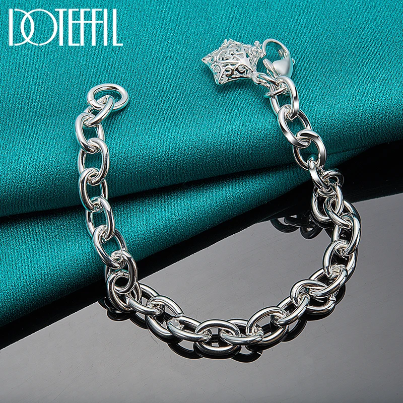 Серебряная цепочка-браслет DOTEFFIL 925 пробы для женщин и мужчин очаровательное