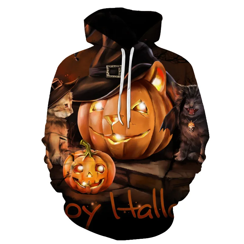 

Men's Sweatshirt Halloween Funny Pumpkin 3d Printing Hoodie Long Sleeve Loose Pullover Sweatshirt Male autumn Winter Pullover