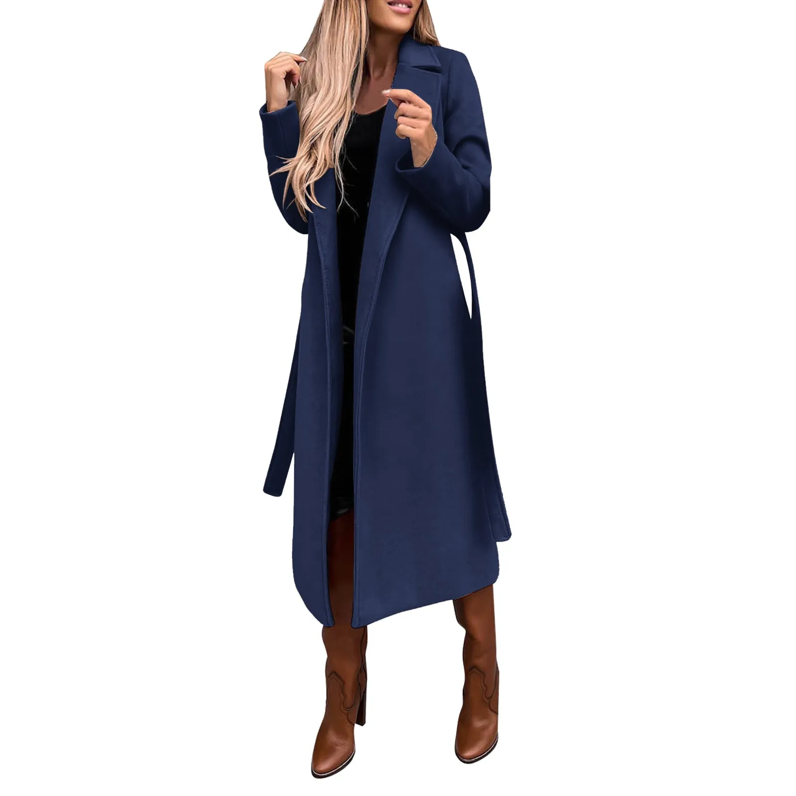 

Женское пальто, элегантное женское пальто из искусственной шерсти, блузка, тонкое пальто, Тренч, длинная куртка, Женский облегающий длинный ...