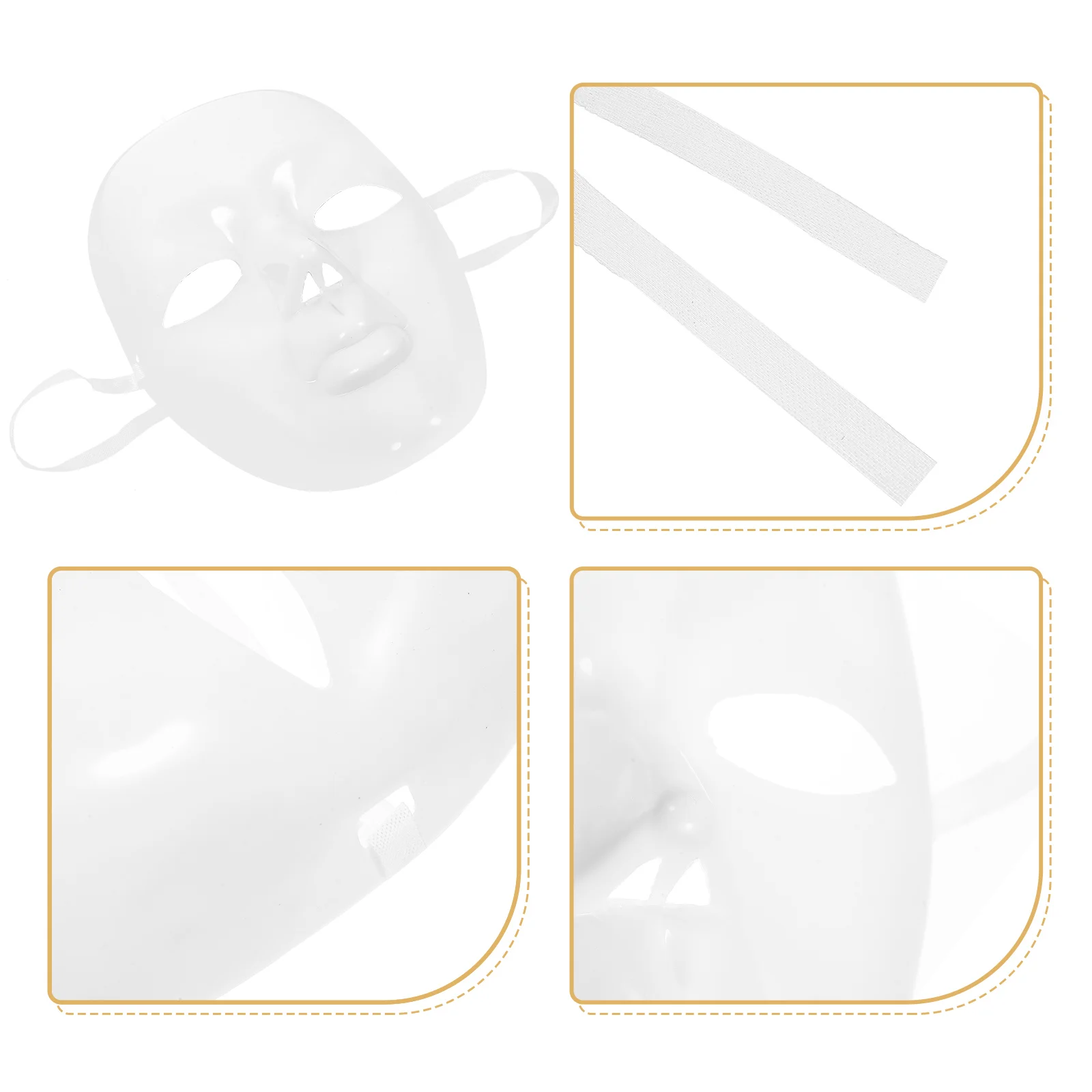 Маска для лица анфас костюм макияжа Pp белый цирк реквизит фотобудки маскарадные