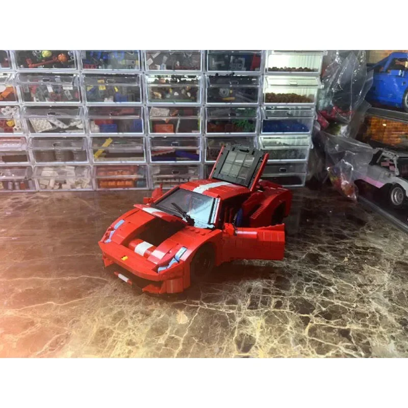 Строительный блок Модель гоночного автомобиля 488 спортивный автомобиль V2 1155